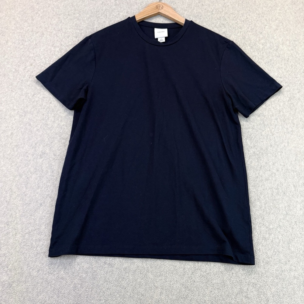Calvin Klein Men's Medium Navy Blue Piqué Short Sleeve Crewneck T-Shirt